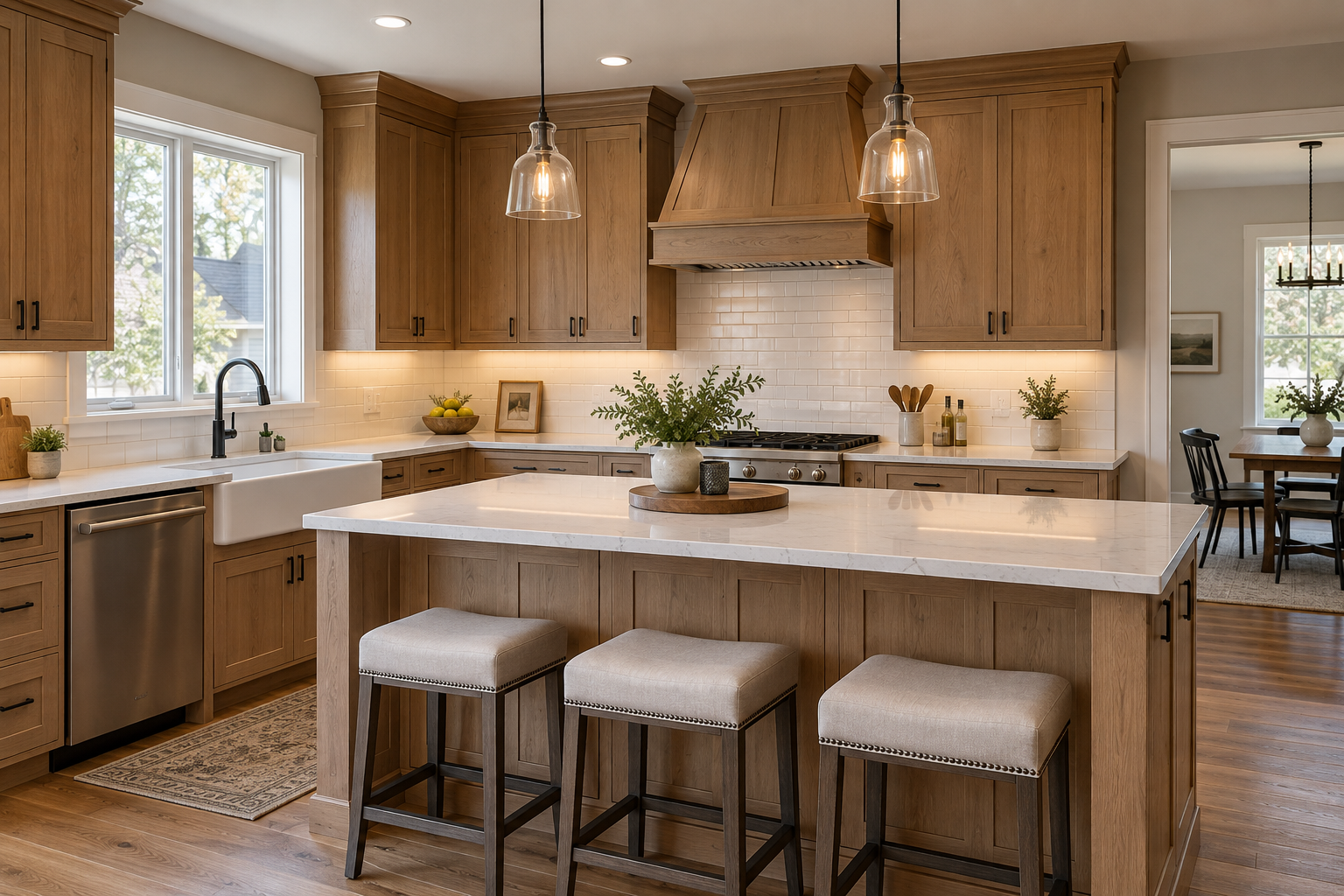 Warm wood kitchen remodeling example
